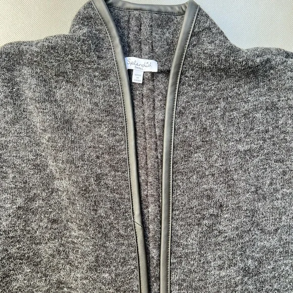 Splendid Faux Leather Trim Cardigan - Picture 6 of 7
